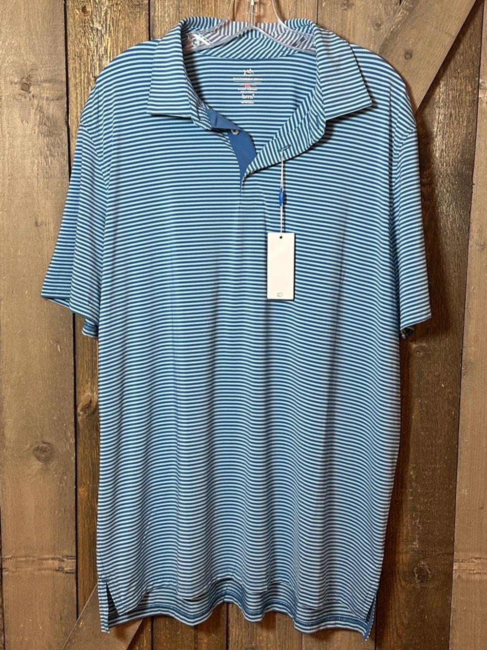 Southern Tide Brrr Cooling XXL Blue Stripe Performance Stretch Golf Polo NWT